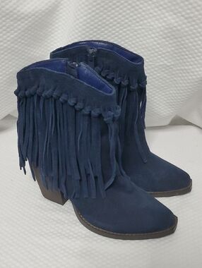 NEW Very Volatile Suede Fringe Ankle Boots - 7.5